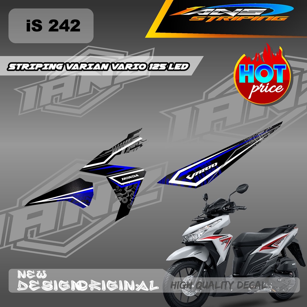 TERBARU STIKER STRIPING MOTOR HONDA VARIO 125 LED VARIASI DESAIN WARNA / STIKER DECAL HONDA VARIO110 / DECAL KERETA HONDA VARIO 125 led is 242