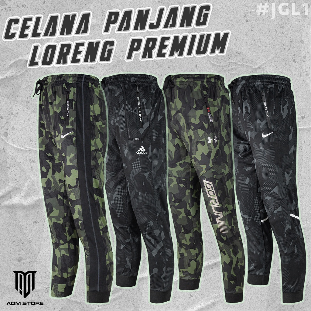 Jogger Pants Pria Loreng Import / Joger Pria Premium / Celana Training Pria Army