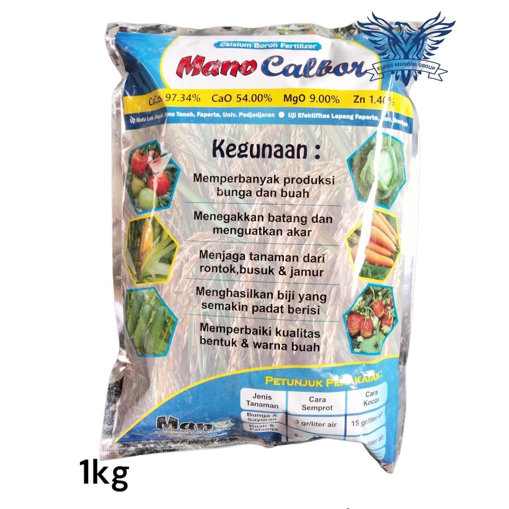 PUPUK KALSIUM MANO CALBOR 1KG Calsium Boron Fertilizer Mencegah Rontok dan Jamur Pada Tanaman Cap Mano Agri Nusantara