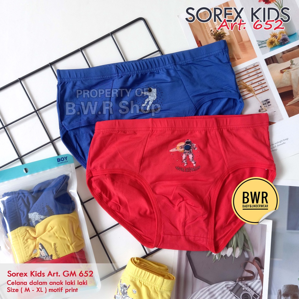 CD Sorex GM 652 Warna / Celana Dalam Anak Sorex Laki Laki Motif Sorex Gm652 | Bwr