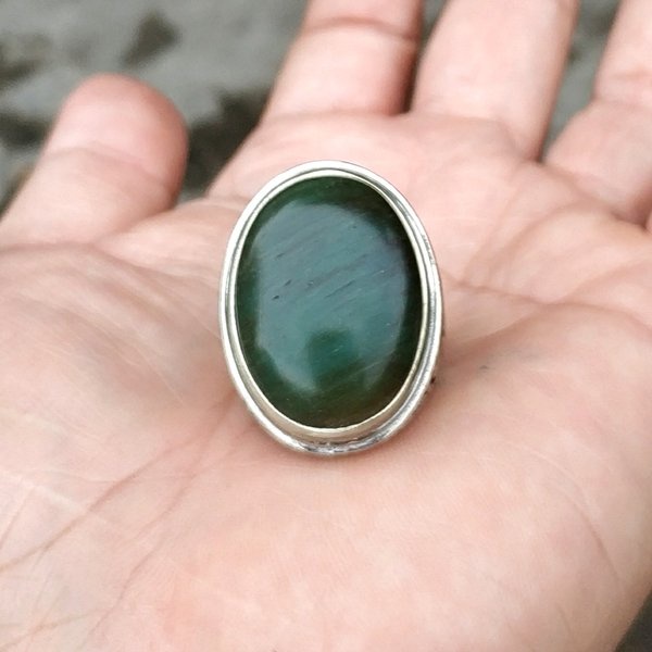 Batu Cincin  NATURAL BATU AKIK HIJAU CINCAU GARUT IJO BOTOL ASLI GARUT BIG SIZE PGS402