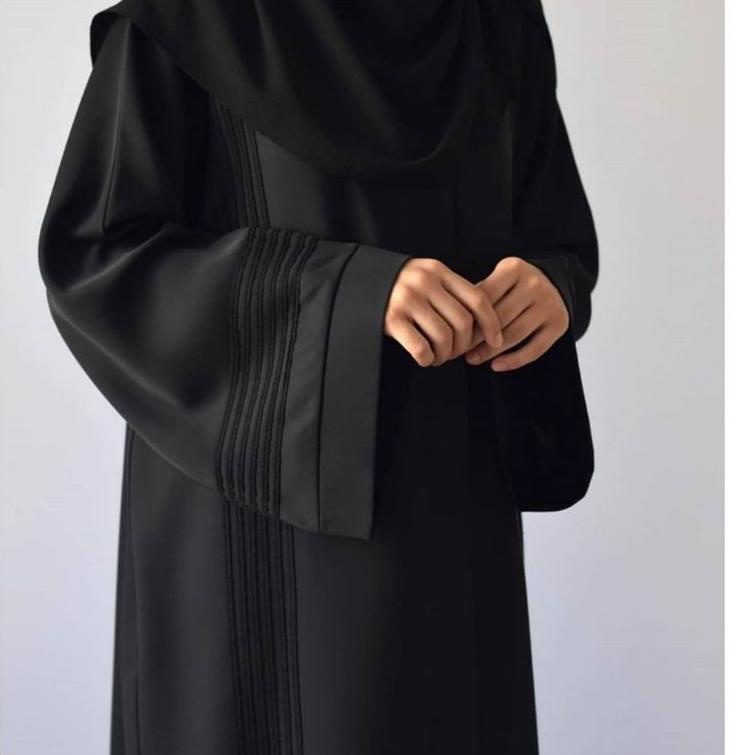LANGSUNG ATC ABAYA FATIMAH LIST HITAM POLOS EXCLUSIVE DUBAI ARAB TURKEY KEKINIAN