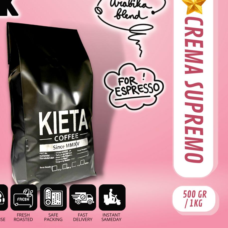 

☺ Kopi Crema Supremo Espresso Blend 1kg - 100% arabika by kieta coffee ✾