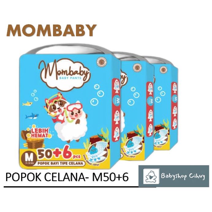 Popok Celana Jumbo Size M50+6 Diapers MOMBABY
