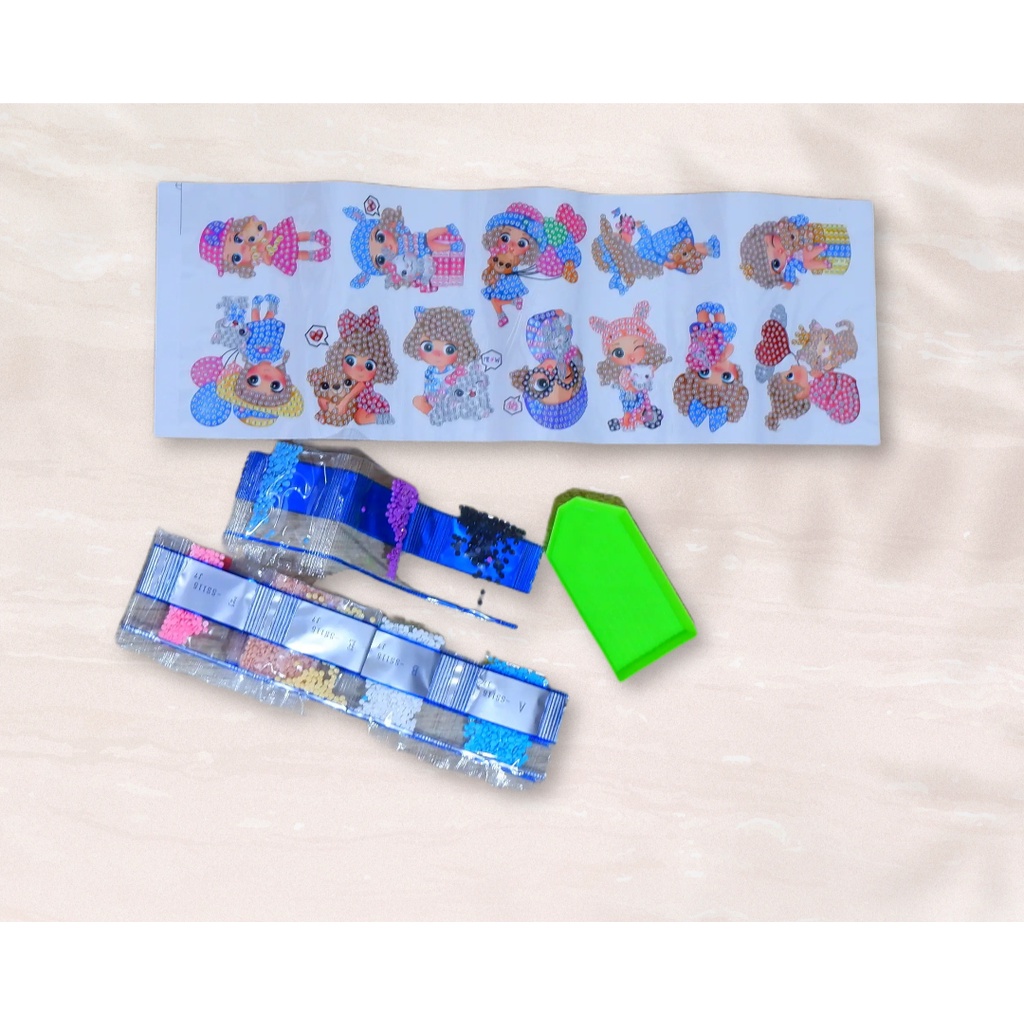 

Stiker Lukis Diamond / Sticker Full Drill Round Diamond Painting Cartoon