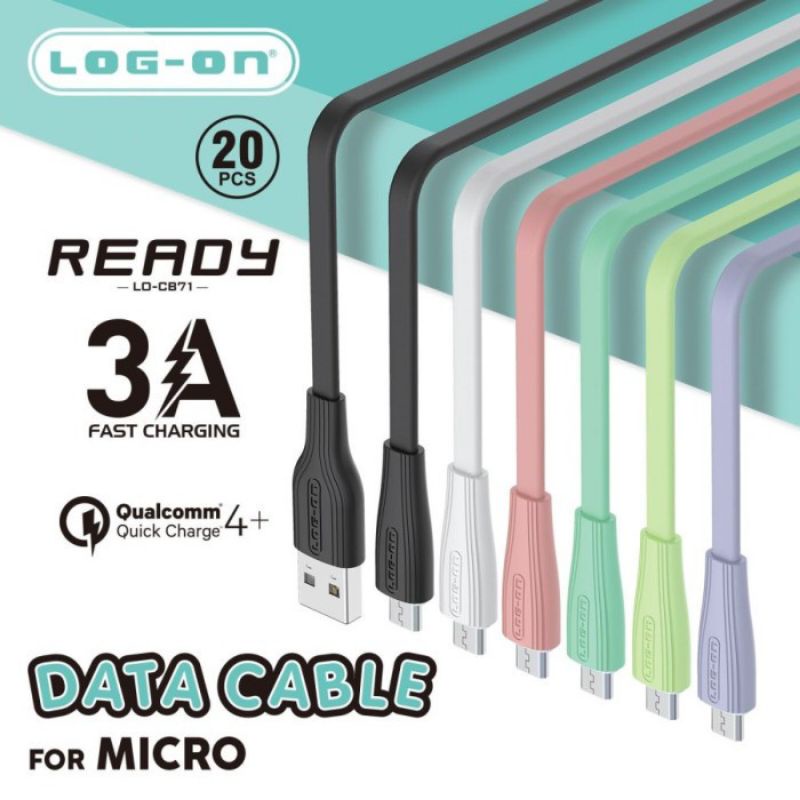 Kabel Data Log On LO-CB71 Micro USB 3A