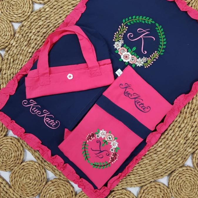 Bordir Sajadah Couple Set Ulang Mukena Free Kado Custom Anak Mukena Na Stortiazah