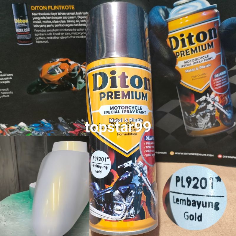 Pilok Cat Diton Premium 400cc Lembayung Gold Emas 9201 Pilox Cat Semprot Special Spray Paint