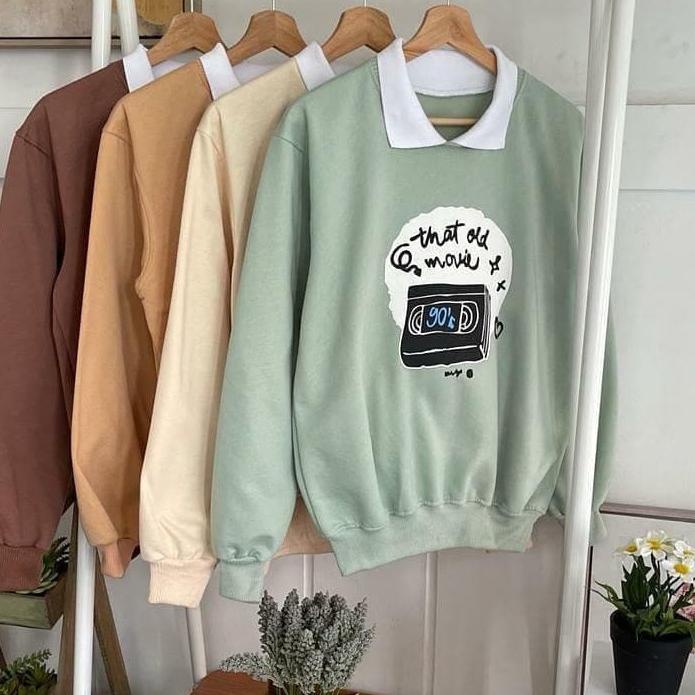 Nara Grosir - Old Movie Sweater | Sweater Colar Wanita