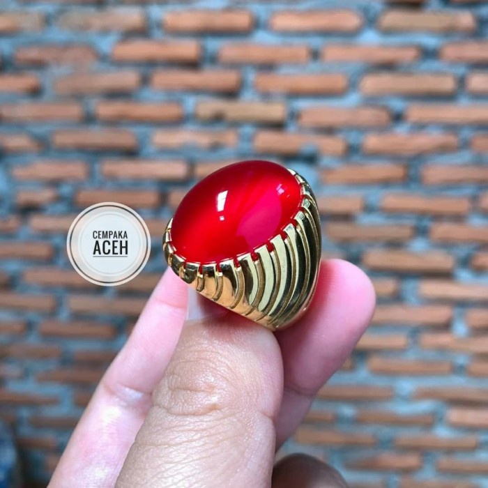 CINCIN BATU AKIK RED CEMPAKA ACEH / AKIK DARAH