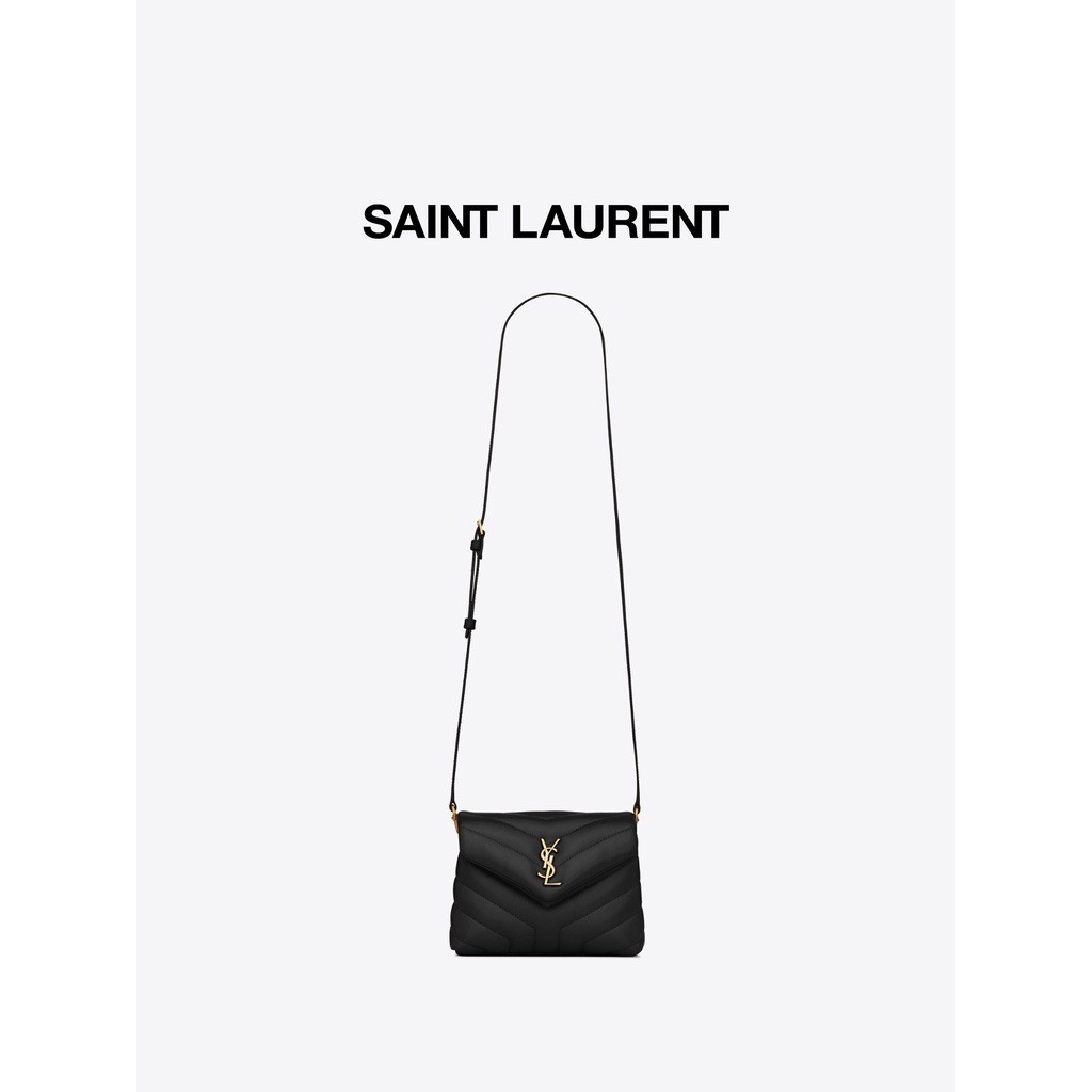 YSL/Saint Laurent Women's Black LOULOU Leather Small Shoulder Bag YSL Bag Shoulder Bag