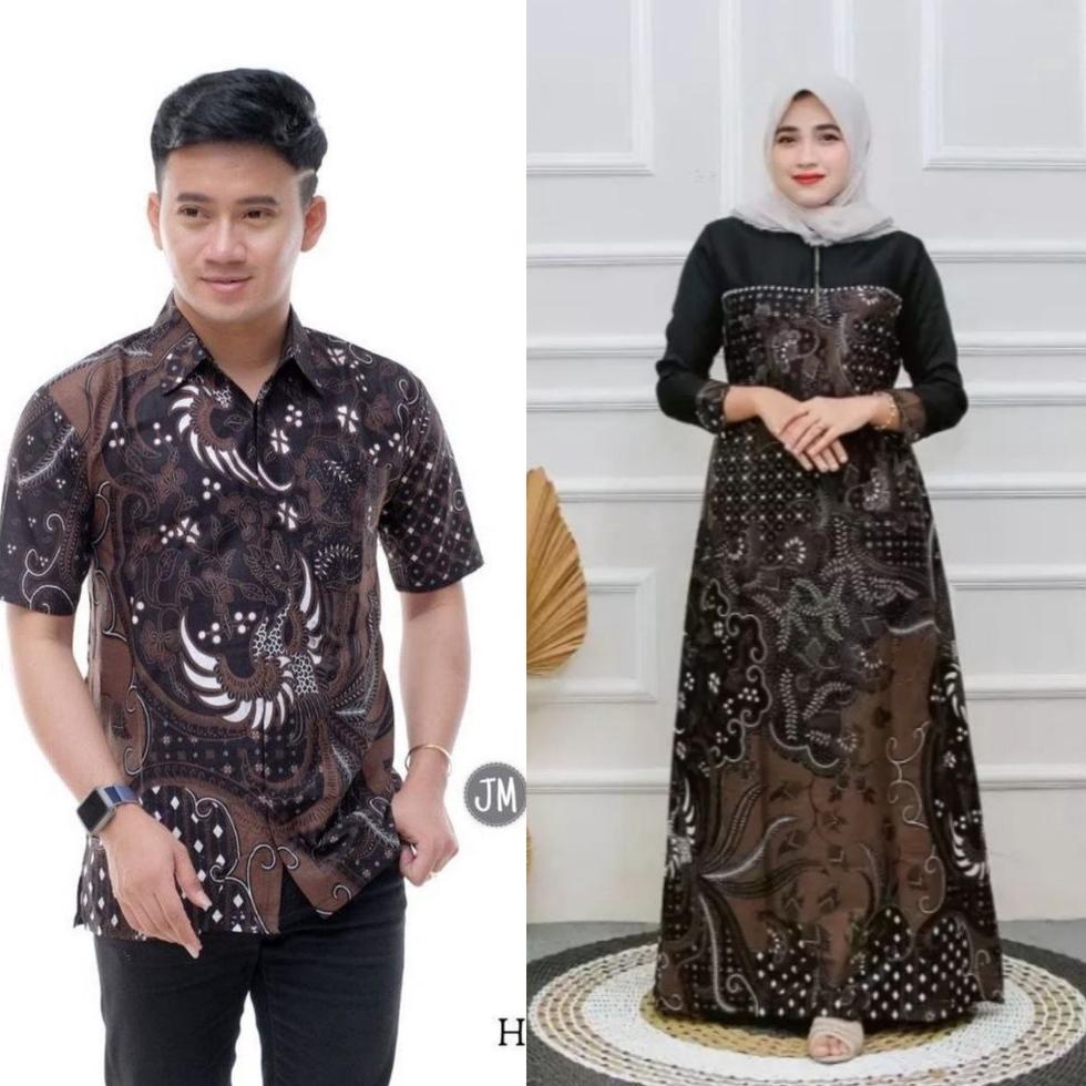 RECOMENDED Gamis batik couple - gamis batik terbaru - gamis batik kombinasi - batik couple - batik k