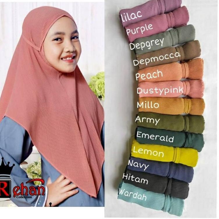 {AMS.15Fe23ᴿ} Jilbab Bergo Plisket Tali Anak/Bergo Plisket Anak/Bergo Plisket Anak Diamond