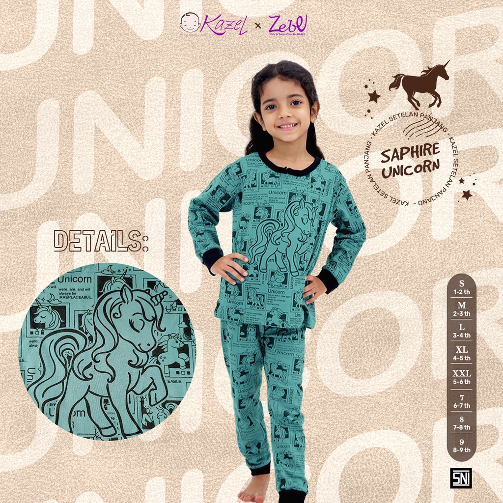 1stel Kazel Piyama Boy Motif Big Size S/M/L/XL/XXL/7/8/9/10/11/12 Untuk Baby-12 Tahun - Setelan Panjang Anak / Baju Tidur Anak