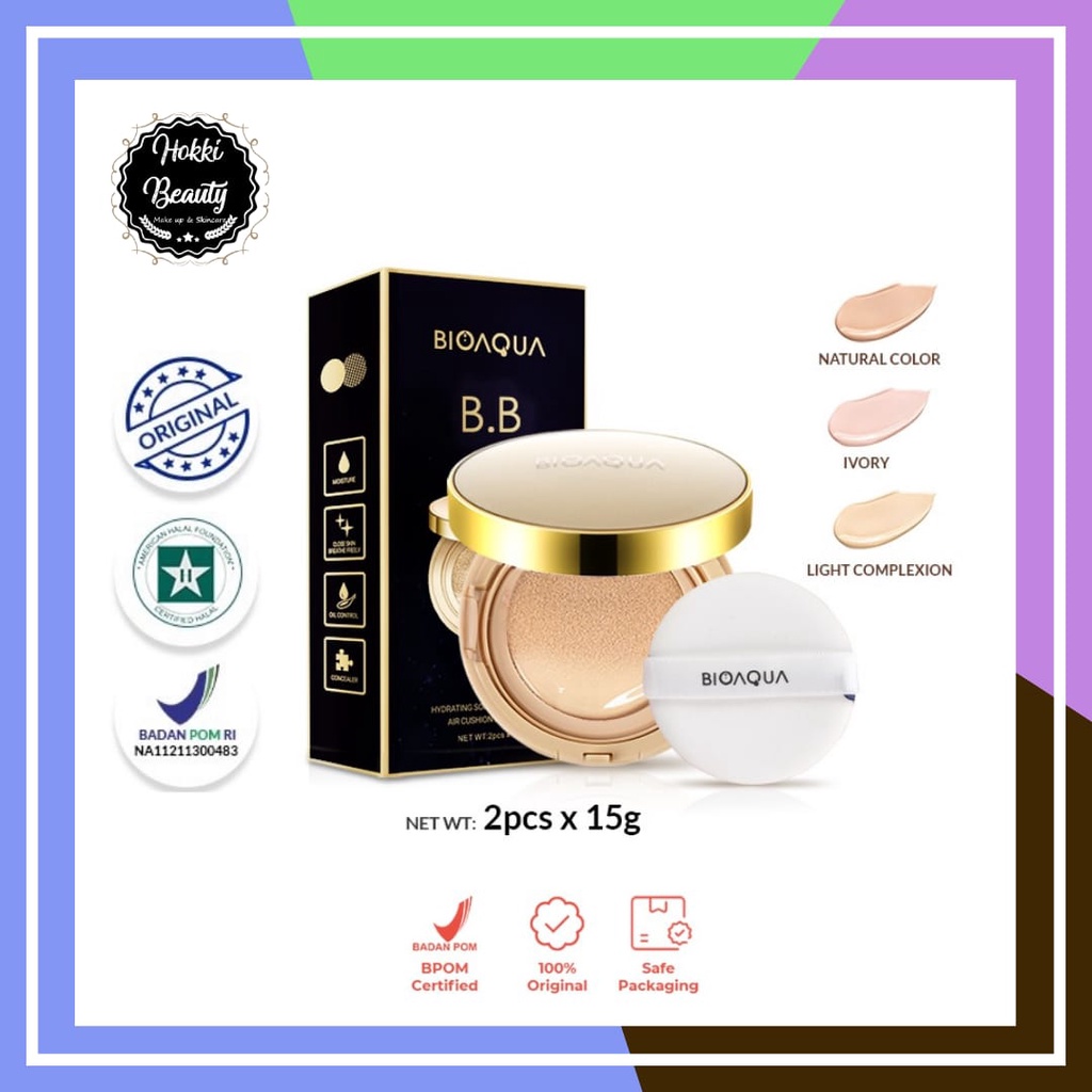 BIOAQUA Air Cushion BB Cream (15g+15gr)  Hydrating Soft And Flawless Medium coverage Make Delicate Nude Makeup