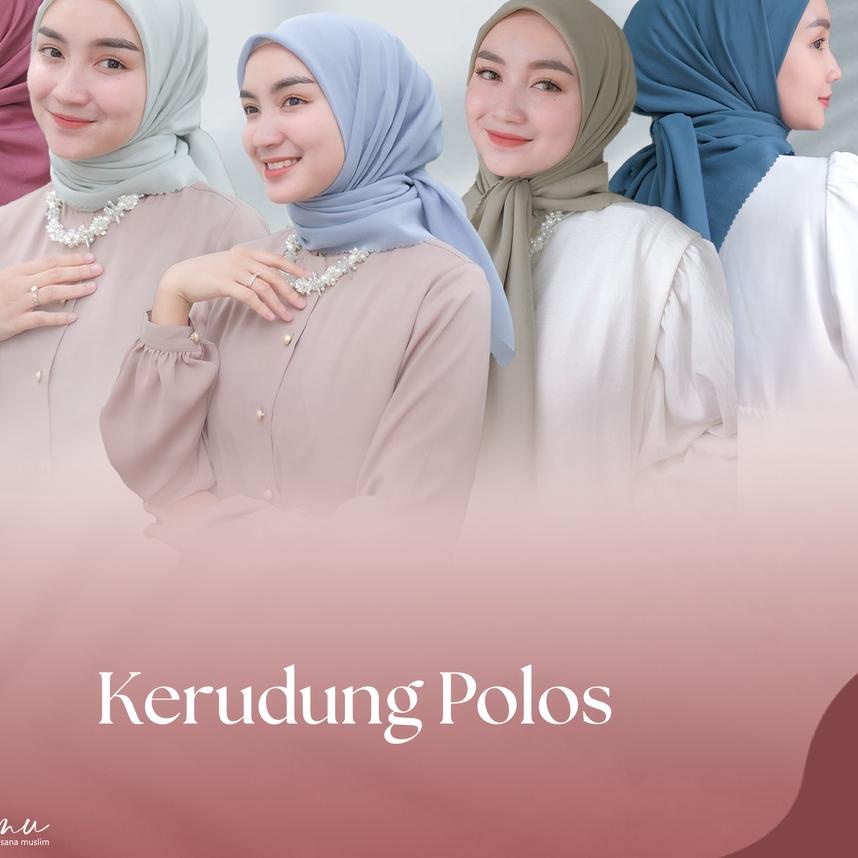 ➫ HARRAMU Kerudung Segiempat Polos isi 3 Special Bundling Collection - Jilbab Voal Paris Premium Hij