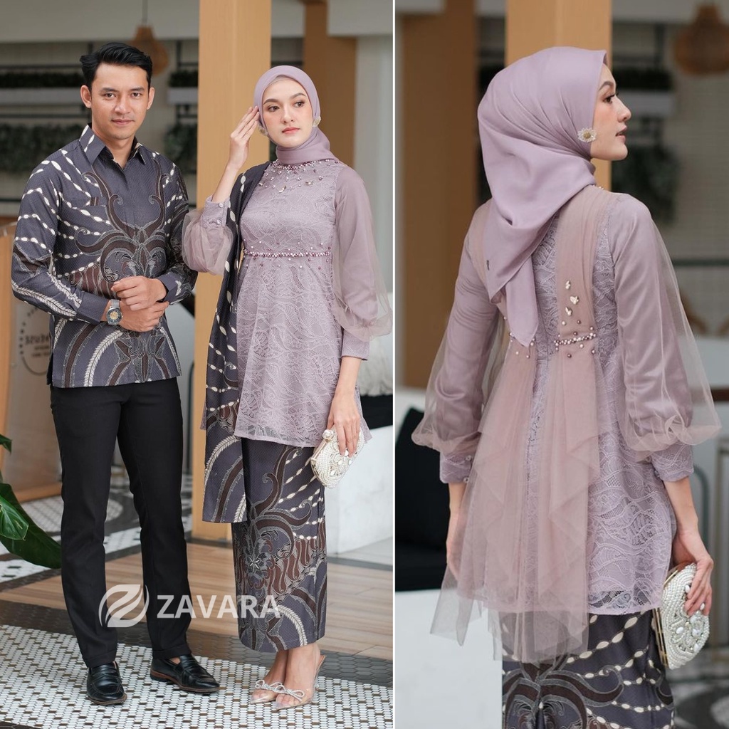 Kebaya Wisuda Couple Modern Kebaya Nadin Tunik Lamaran Tunangan Batik Baju Couple Kondangan Terbaru 2023