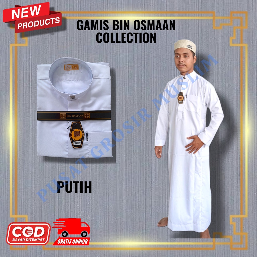 ALL 2 Jubah Pria Gamis Bin Usman / Jubbah Mewah Model Terbaru / Gamis Bin Osmaan Kerah Standart