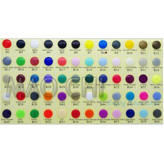 Terlaris Kancing Plastik Snap Button/Kancing Jepret Merk Kam T5 Warna Campur