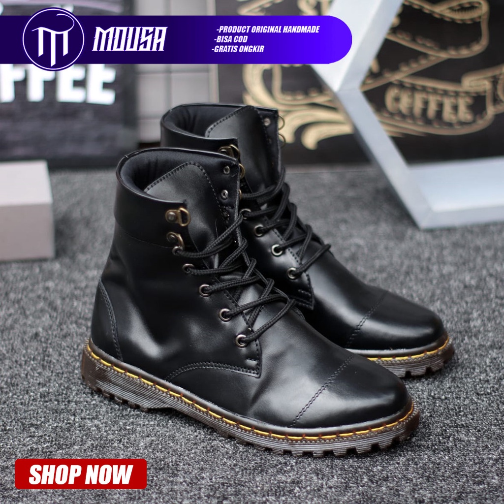 Sepatu Docmart 7 Hole Wanita Hitam Original Mousa Avril