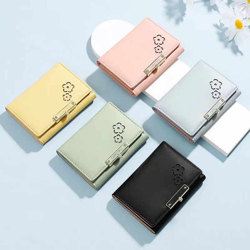 ASIN829 Dompet wanita mini lipat pendek premium impor gaya Korea D235 Dompet Kartu Wanita Fashion Wanita Lipat Dompet Lady