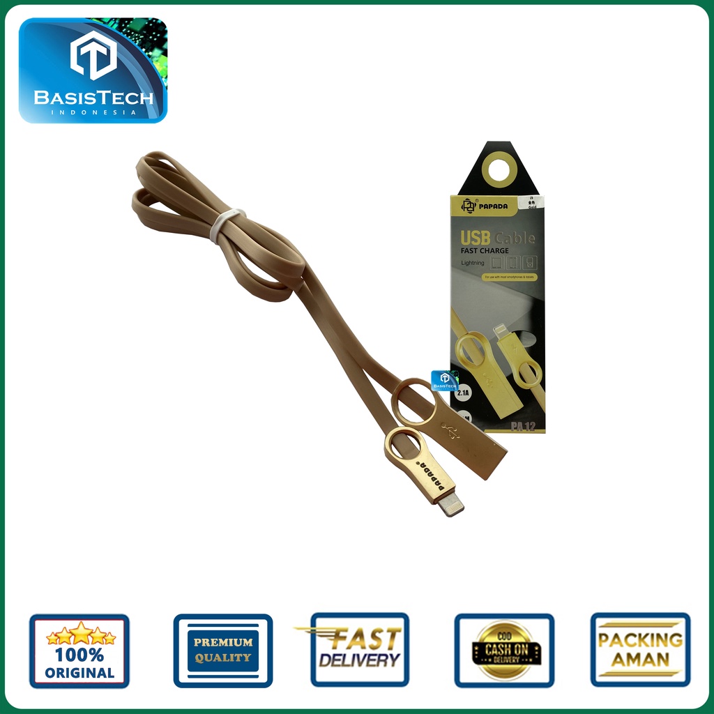 KABEL CHARGER IPHONE HI SPEED FAST CHARGING 2.1A PAPADA PA-12