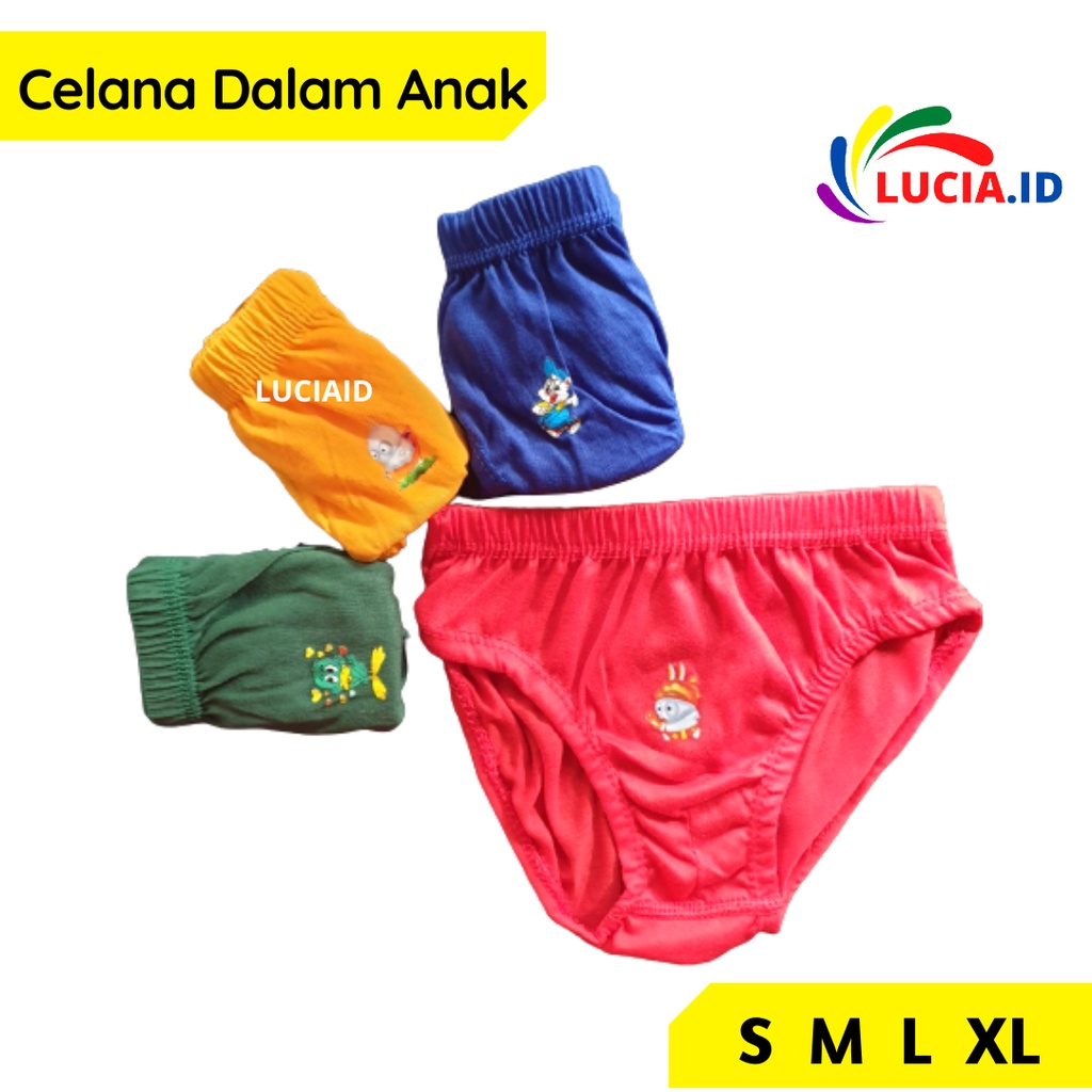 12 PCS CELANA DALAM ANAK COWOK 1-6 TAHUN POLOS STICKER LAKI-LAKI