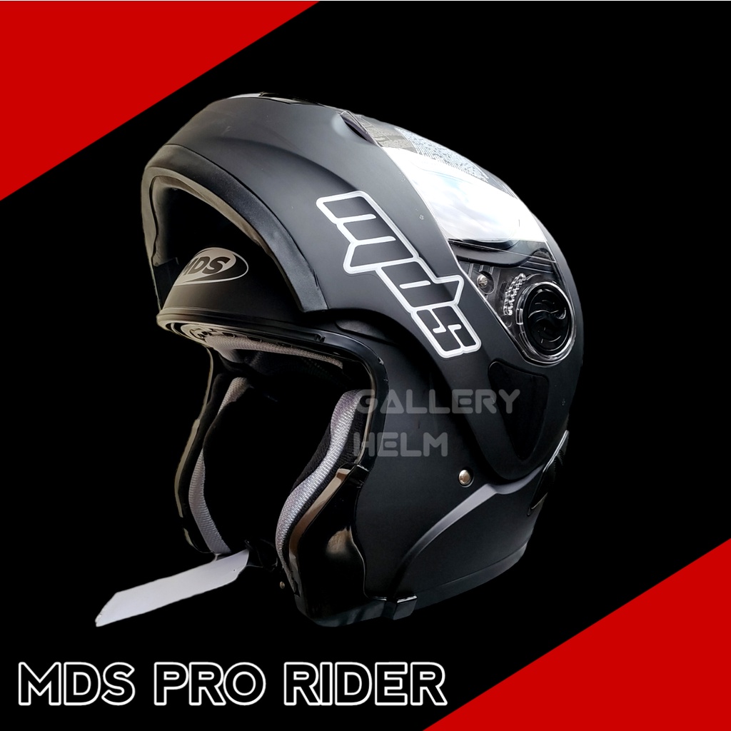 HELM MDS PRO RIDER SOLID HITAM DOFF / HELM MDS MODULAR