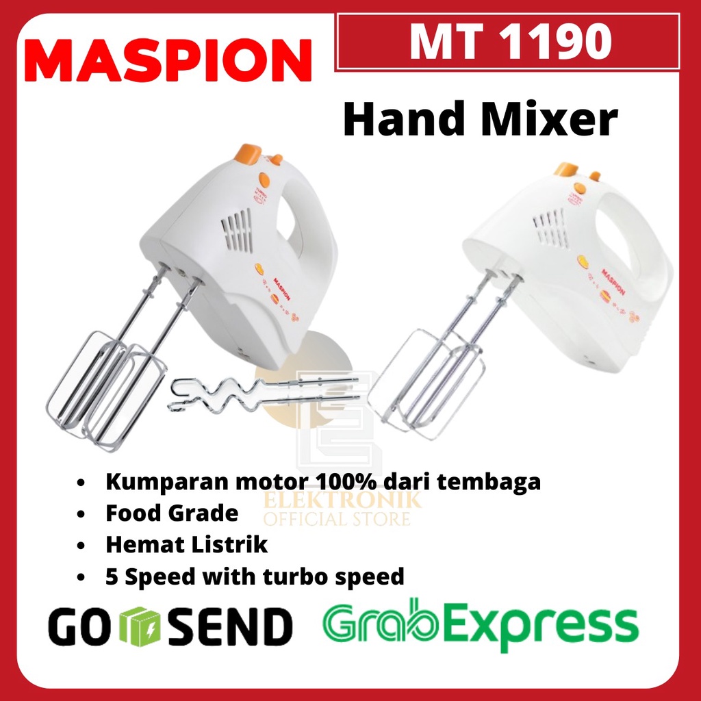 MASPION HAND MIXER MT 1190 MIXER MASPION/MT1190/MT-1190/MIXER TANGAN/MIXER ORIGINAL MASPION/GARANSI 