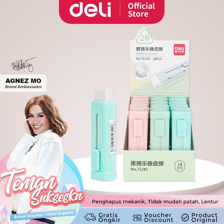 

3.3 MALL Deli Sliding Eraser / Penghapus Mekanik / Hapusan Mekanik Warna Lucu Tidak Meninggalkan Serpihan Bahan TPR+ABS 71145