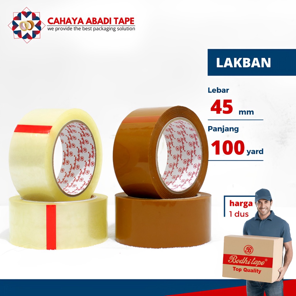 

1 box LAKBAN BENING COKLAT BODHI 45MM X 100YARD