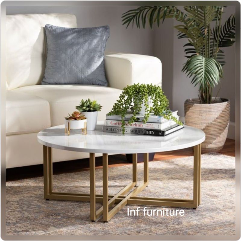 meja tamu minimalis marmer asli meja tamu marmer D 80