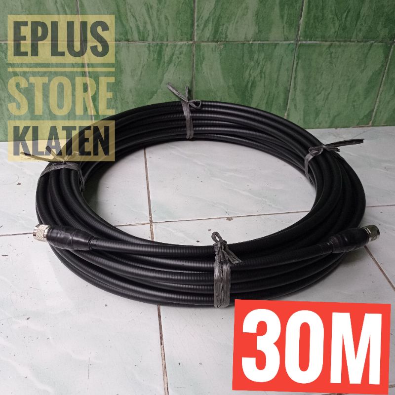 Kabel Coaxial Heliax 4/8 LDF4 30M Siap Pakai RIG Konektor PL Male K125