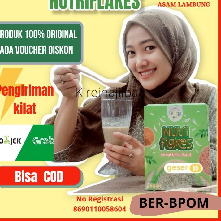 

℗ NUTRIFLAKES SEREAL UMBI GARUT SOLUSI ASAM LAMBUNG MAAG GERD ORI 100% WITH PSYLLIUM HUSK ◄