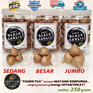 Image of Bawang Hitam Tunggal Lanang 250 Gram Sweet Black Garlic LY Aja Size Kecil Sedang Besar Jumbo Super Premium 250 Gr