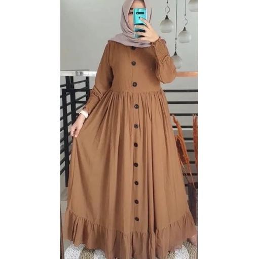 Terbaru Baju Gamis Wanita Terbaru 2022 / Gamis Malaysia Terbaru 2022 / Gamis Polos Full Kancing Depa