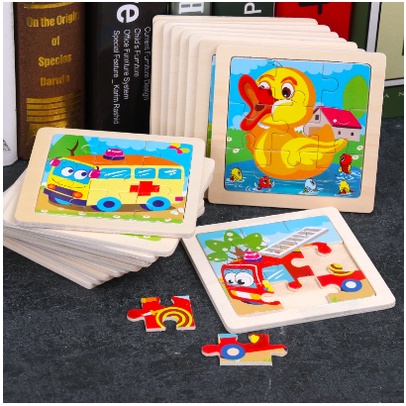 *FRAULEINCO* Mainan edukasi puzzle/puzzle kayu hewan mainan edukasi jigsaw puzzle anak