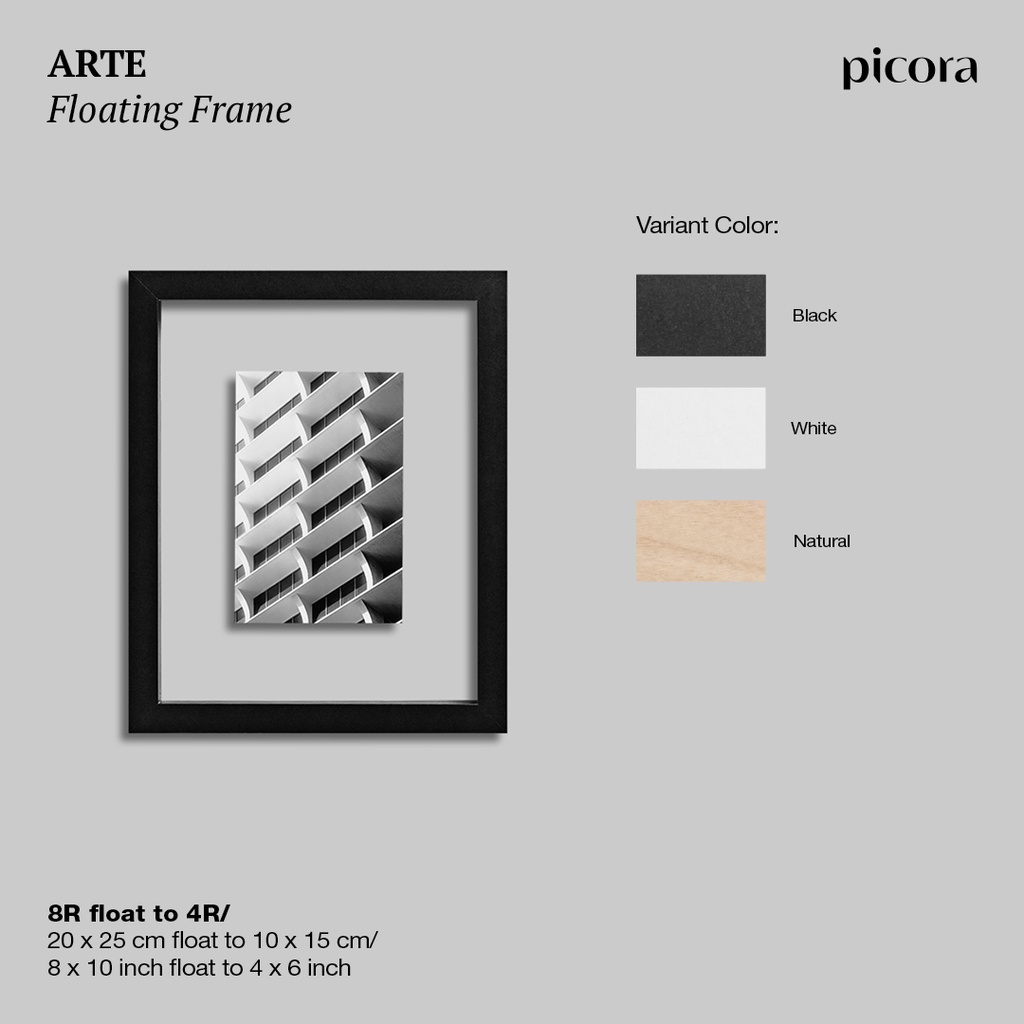 PICORA ARTE Floating Frame 20x25cm (8R) Pigura Bingkai Foto Dinding