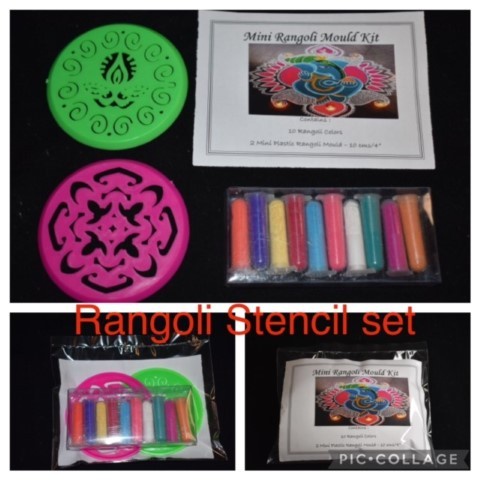 

Terlaris Diwali Diy Rangoli Stencil Set - Contains 10 Col And 2 Small Stencils