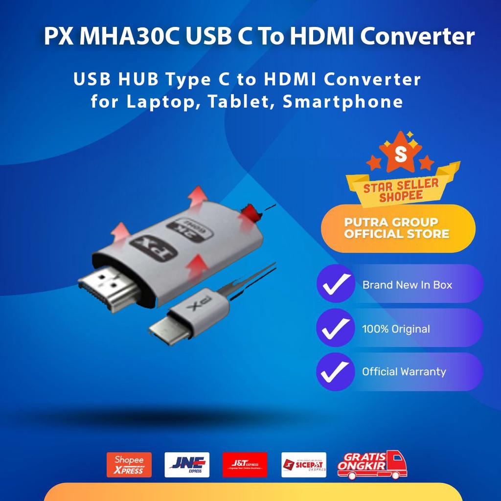 PX UCH MHA Converter HDMI USB HUB Type C LAN 4K Micro Lightning