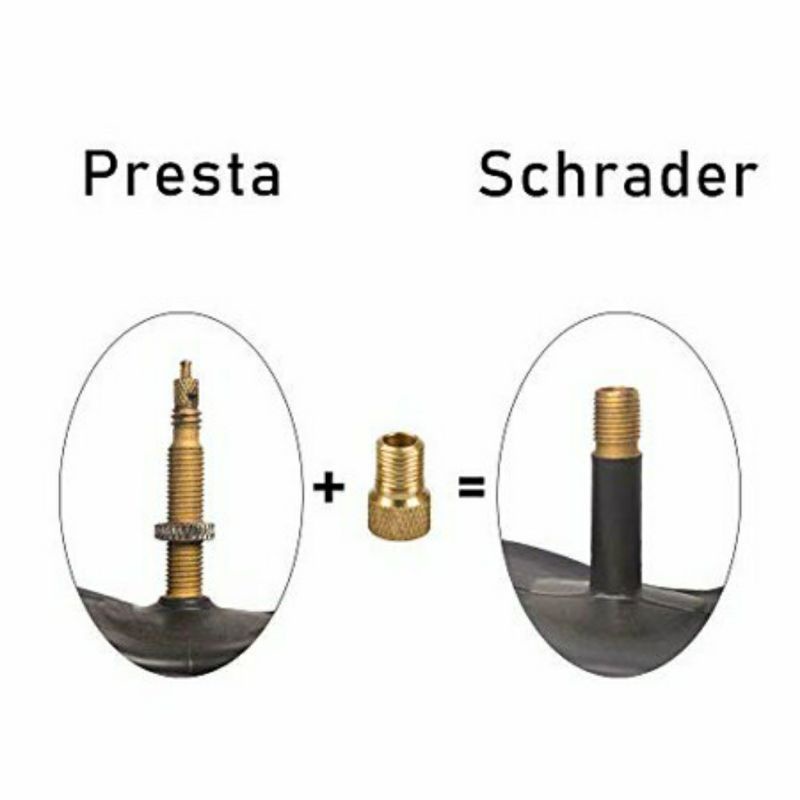 Adapter Pentil Sepeda Presta ke Schrader Alat Sambung Isi Angin Roda Konektor Pompa Katup Ban Sepeda
