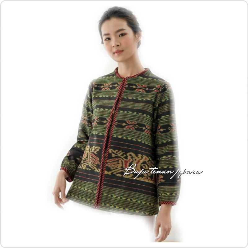 Blouse ethnic baju tenun jepara atasan wanita fashion baju tenun ethnic jepara btb74