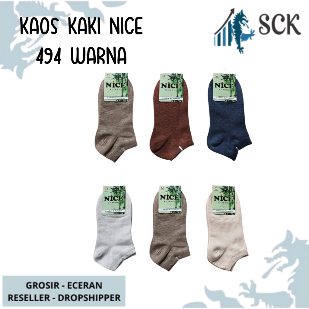 Kaos Kaki Wanita NICE 494 Polos Warna / Kebutuhan Wanita / Invisible Socks Wanita Bawah Mata Kaki Cewek - sckmenwear