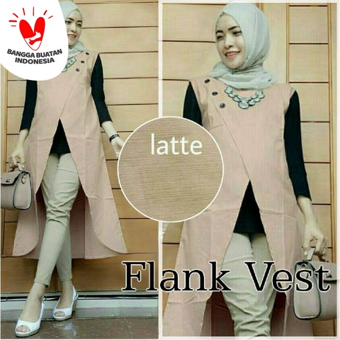 TERLARIS [flank vest SL] vest & rompi wanita katun cream /VEST RAJUT/VEST WANITA/VEST PRIA/VEST