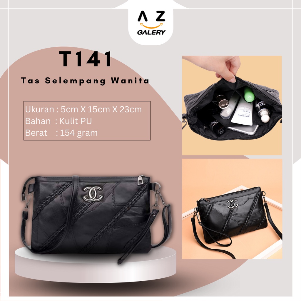 Tas Selempang Wanita Kepang Import Kulit halus Terbaru Clutch Bag Sling Grosir COD  T141 Azgalery