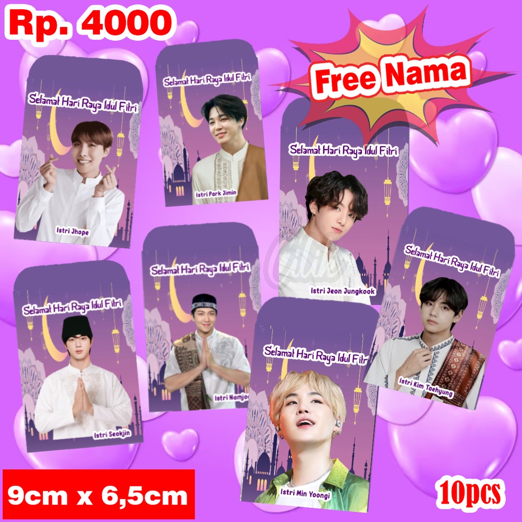 

amplop lebaran / angpao / amplop lucu / amplop karakter / amplop kartun / amplop mini / amplop uang / amplop kertas / amplop anak-anak / amplop bts / bst / k-pop / army