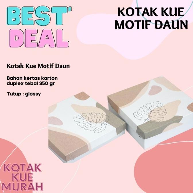 

BOX SERBAGUNA MOTIF DAUN UNTUK ROTI, KUE, DONAT BERKUALITAS