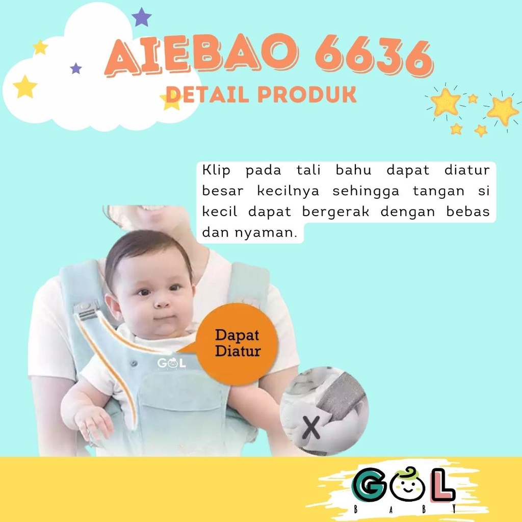 Gendongan Bayi Baby Carrier multifunction 11 in 1 Hipseat Carrier Aiebao 6636 (6626 6627 6629 6612)