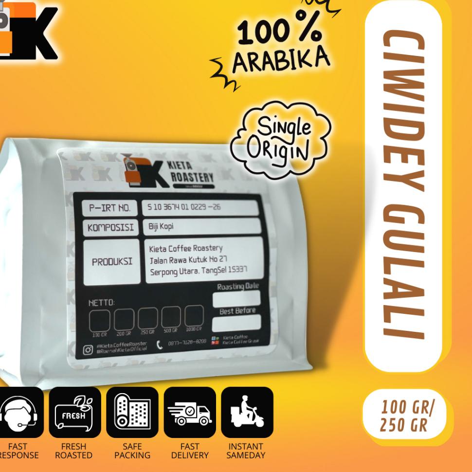 

✳ Biji Kopi Arabika Ciwidey Gulali 250gr ✯