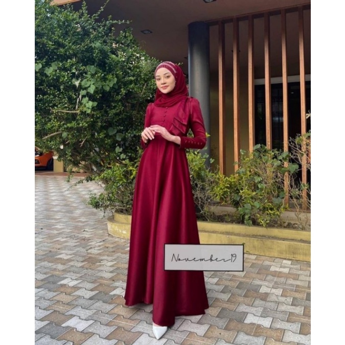 Baju Gamis Muslim Terbaru 2022 2023 Model Baju Pesta Wanita kekinian kondangan Kekinian gaun remaja